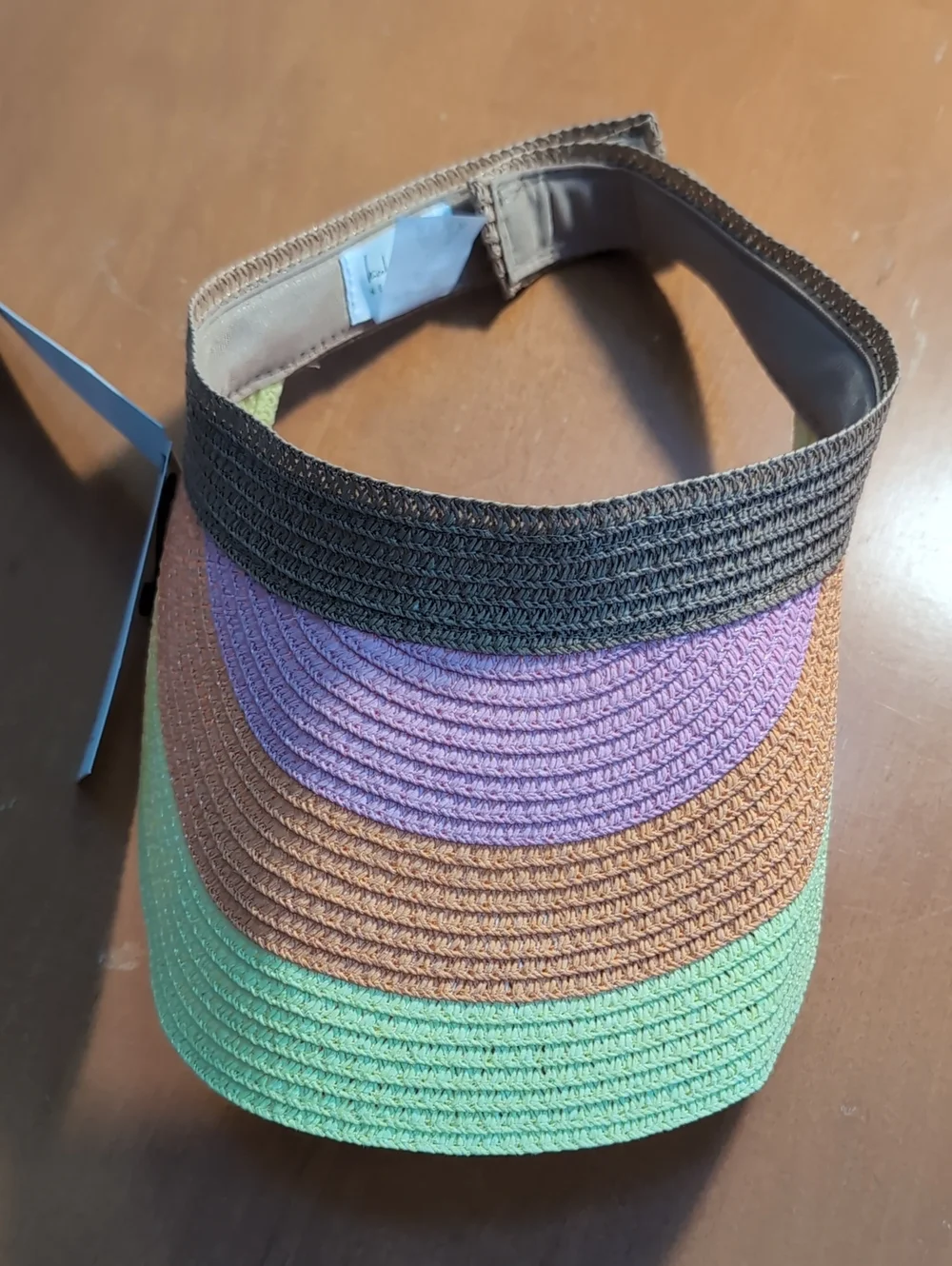Nicole Miller Multicolor Straw Visor - Brown, Purple, Orange, Green